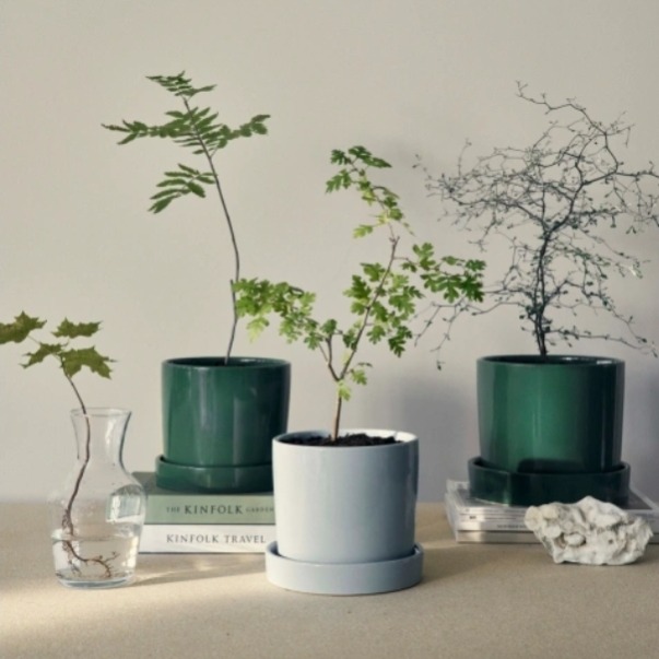 Kiviruukut aluslautasella