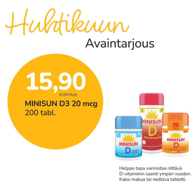 MINISUN D3 20 MCG 200 KPL