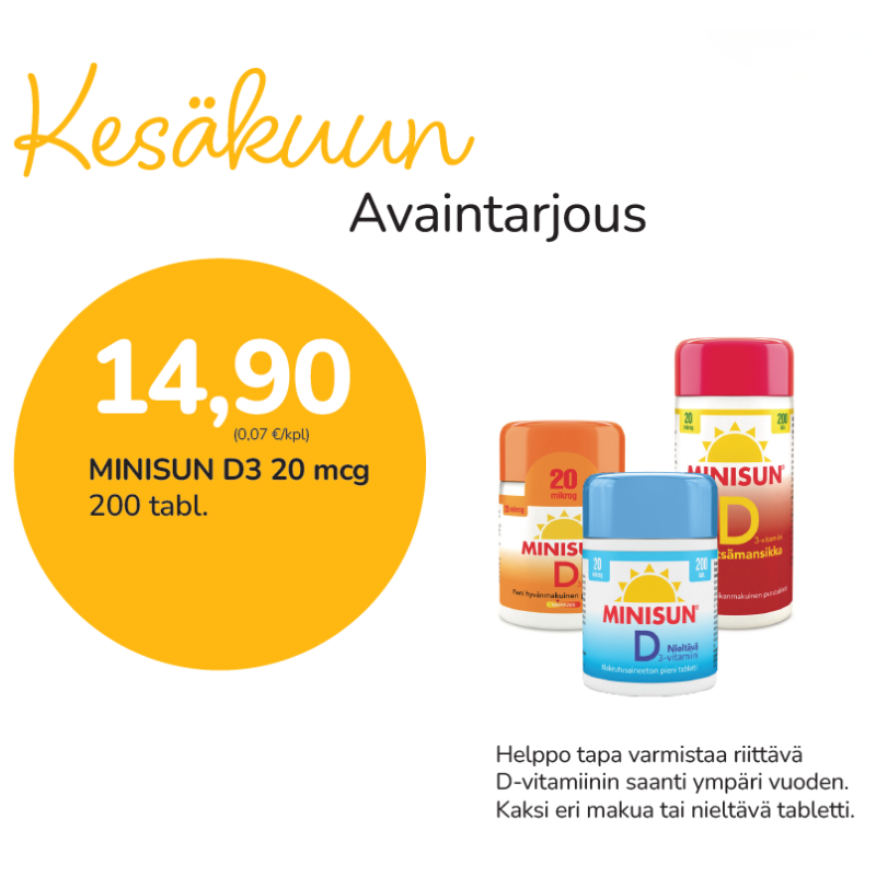 MINISUN D3 20 MCG 200 KPL