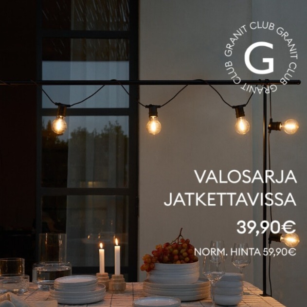 Jatkettava ulkovalosarja