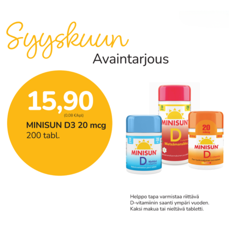 MINISUN D3 20 MCG 200 KPL