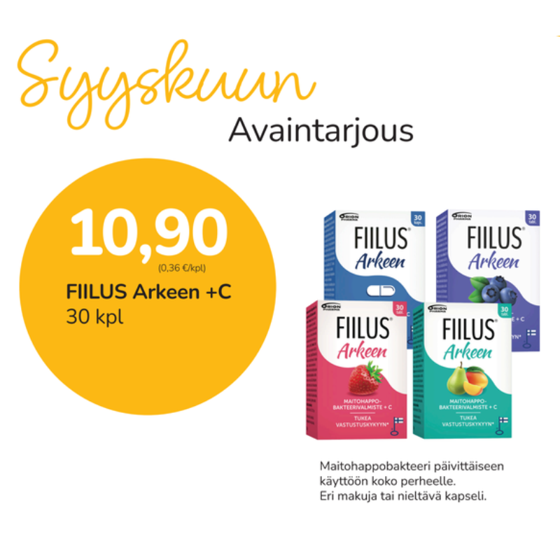 Fiilus arkeen + C 30 kpl